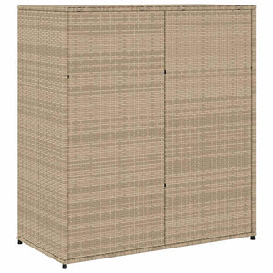 Armadietto Portaoggetti Giardino Beige 105x55x113cm Polyrattan 365566