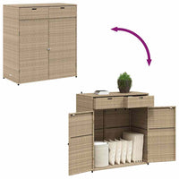 Armadietto Portaoggetti Giardino Beige 105x55x113cm Polyrattan 365566