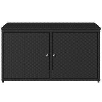 Armadietto Portaoggetti Giardino Nero 110x55x60,5cm Polyrattan 365567