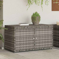 Armadietto Portaoggetti Giardino Grigio 110x55x60,5 Polyrattan 365569