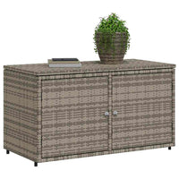 Armadietto Portaoggetti Giardino Grigio 110x55x60,5 Polyrattan 365569