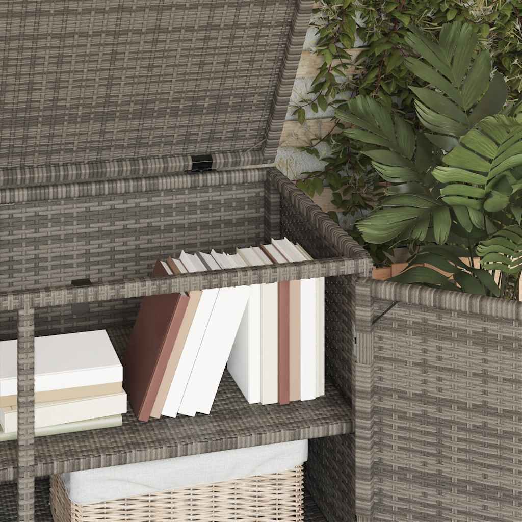 Armadietto Portaoggetti Giardino-Armadio per esterni Grigio 110x55x60,5 Polyrattan