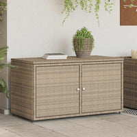 Armadietto Portaoggetti Giardino Beige 110x55x60,5cm Polyrattan 365570