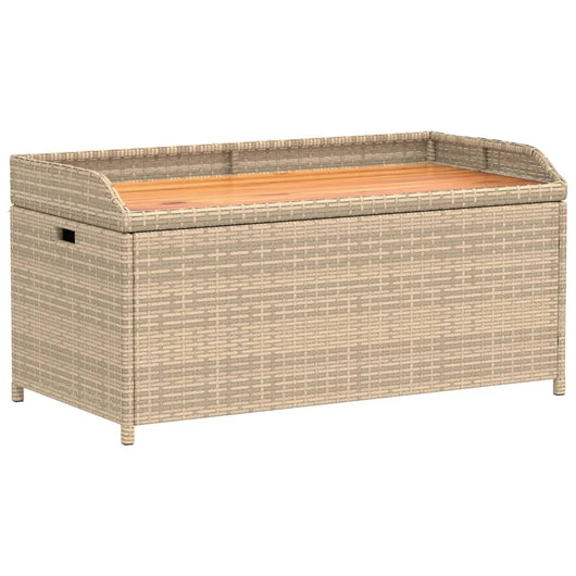 Panca Portaoggetti Beige Misto 100x50x52 cm Polyrattan e Acaciacod mxl 113725