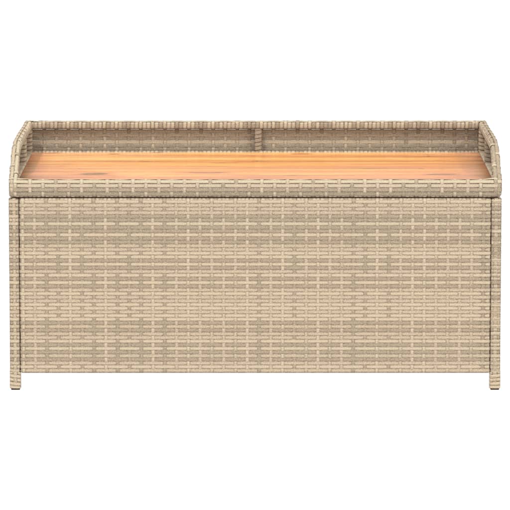 Panca Portaoggetti Beige Misto 100x50x52 cm Polyrattan e Acacia 365951