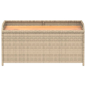 Panca Portaoggetti Beige Misto 100x50x52 cm Polyrattan e Acacia 365951