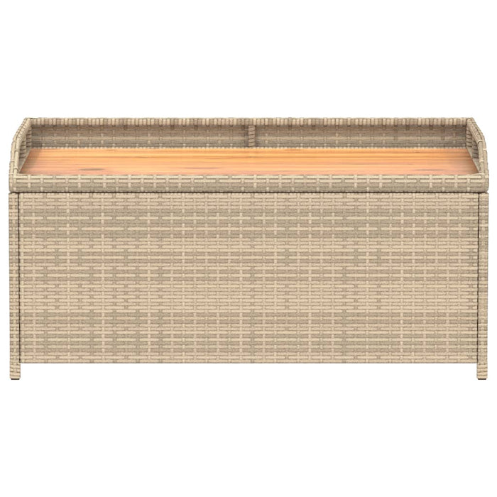 Panca Portaoggetti Beige Misto 100x50x52 cm Polyrattan e Acacia 365951