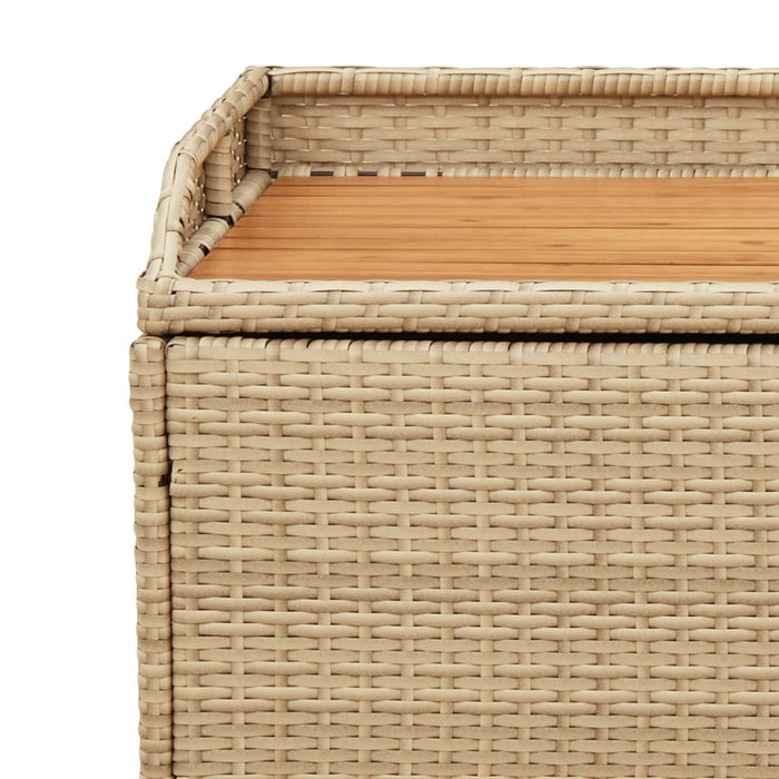 Panca Portaoggetti Beige Misto 100x50x52 cm Polyrattan e Acacia 365951