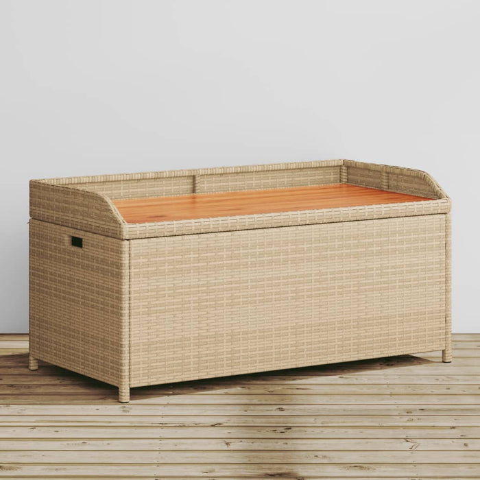 Panca Portaoggetti Beige Misto 100x50x52 cm Polyrattan e Acaciacod mxl 113725