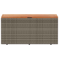Contenitore Giardino Grigio 110x50x54cm Polyrattan Legno Acacia