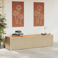 Contenitore da Giardino Beige 220x50x54 cm Polyrattan e Acacia 365960