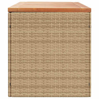 Contenitore da Giardino Beige 220x50x54 cm Polyrattan e Acacia 365960