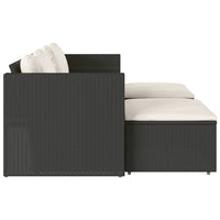 Set Divani da Giardino 5 pz con Cuscini Nero Polyrattan Acacia 365725