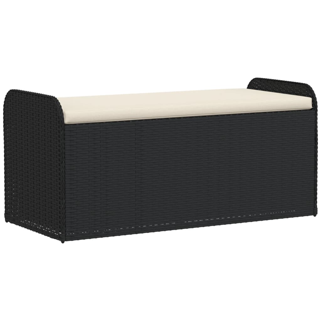 Cassapanca con Cuscino Nera 115x51x52 cm in Polyrattancod mxl 112072