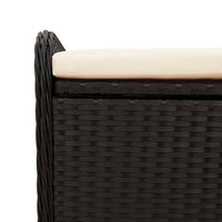 Cassapanca con Cuscino Nera 115x51x52 cm in Polyrattan 365727