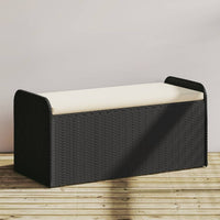 Cassapanca con Cuscino Nera 115x51x52 cm in Polyrattancod mxl 112072