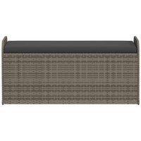 Cassapanca con Cuscino Grigia 115x51x52 cm in Polyrattan