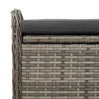 Cassapanca con Cuscino Grigia 115x51x52 cm in Polyrattan 365728