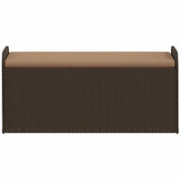 Cassapanca con Cuscino Marrone 115x51x52 cm in Polyrattan 365729