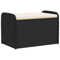 Cassapanca con Cuscino Nera 80x51x52 cm in Polyrattancod mxl 88039