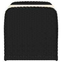 Cassapanca con Cuscino Nera 80x51x52 cm in Polyrattan 365730