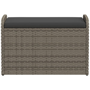 Cassapanca con Cuscino Grigia 80x51x52 cm in Polyrattan 365731
