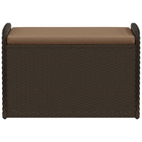 Cassapanca con Cuscino Marrone 80x51x52 cm in Polyrattan 365732