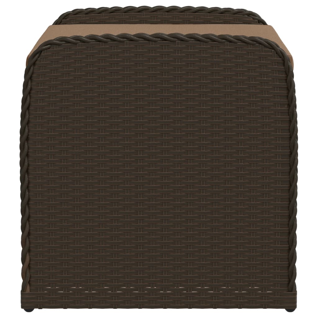 Cassapanca con Cuscino Marrone 80x51x52 cm in Polyrattan 365732