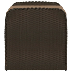 Cassapanca con Cuscino Marrone 80x51x52 cm in Polyrattan 365732