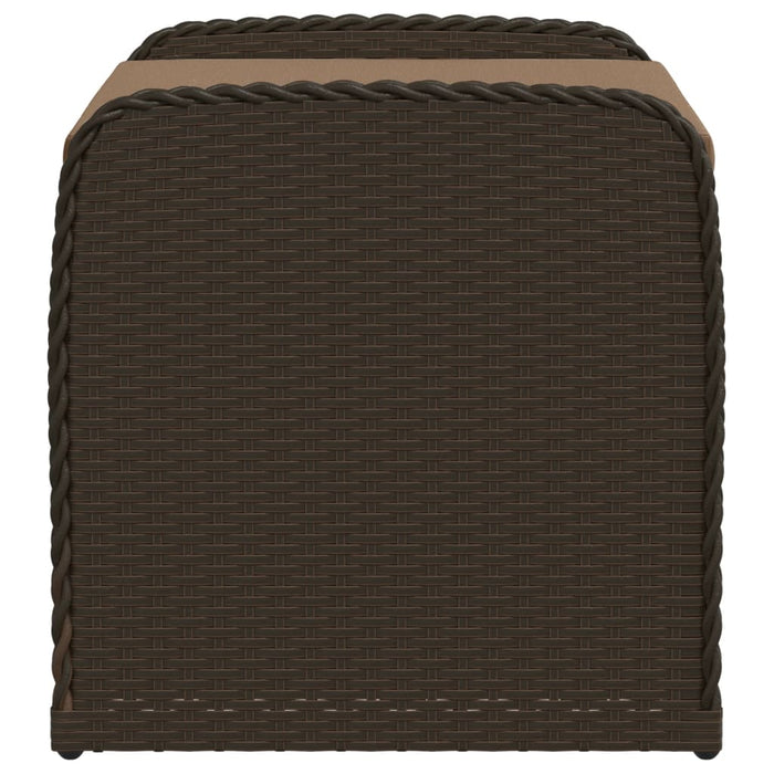 Cassapanca con Cuscino Marrone 80x51x52 cm in Polyrattan 365732