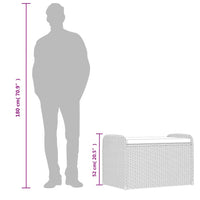 Cassapanca con Cuscino Marrone 80x51x52 cm in Polyrattan 365732