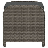 Sgabello Giardino con Cuscino Grigio 58x46x46 cm in Polyrattan