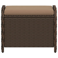 Sgabello Giardino con Cuscino Marrone 58x46x46 cm in Polyrattan 365735