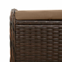 Sgabello Giardino con Cuscino Marrone 58x46x46 cm in Polyrattan 365735