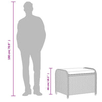 Sgabello Giardino con Cuscino Marrone 58x46x46 cm in Polyrattan 365735