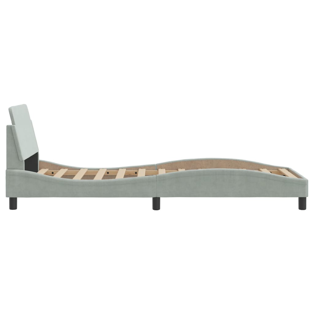 Giroletto senza Materasso Grigio Chiaro 80x200 cm Velluto