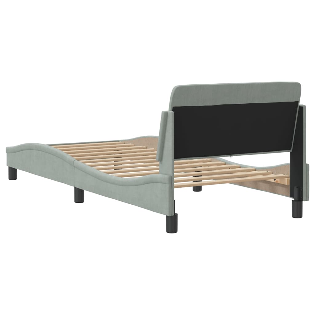 Giroletto senza Materasso Grigio Chiaro 80x200 cm Velluto