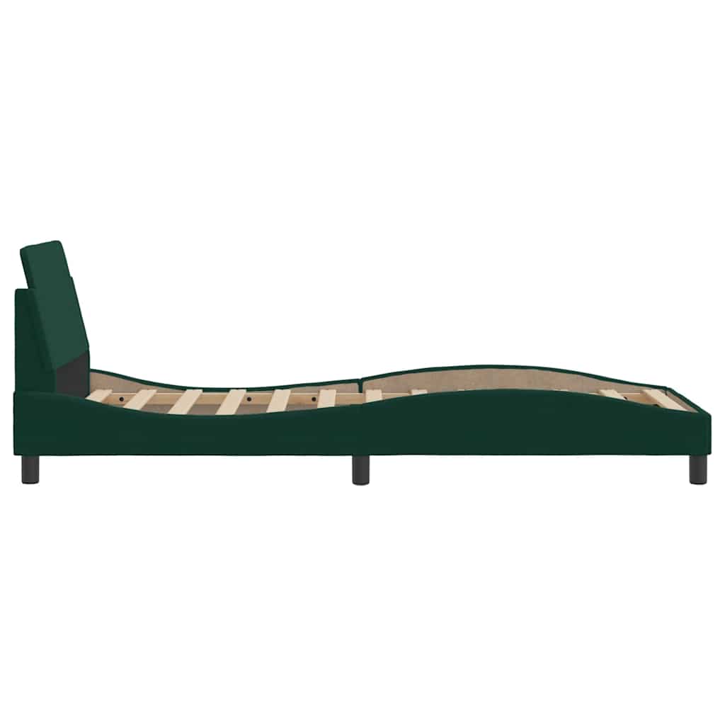 Giroletto-Struttura Letto Dover Verde Scuro 90x190 cm in Velluto