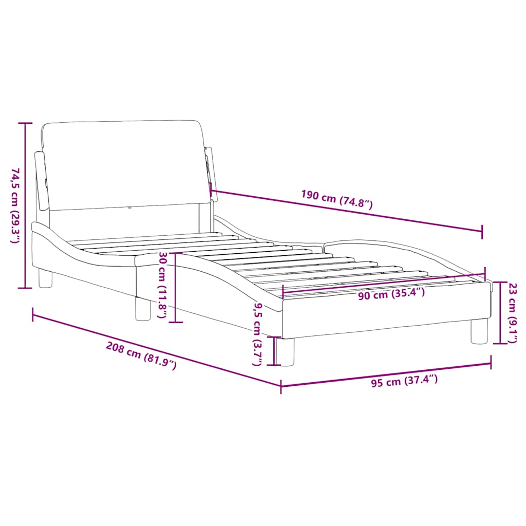Giroletto-Struttura Letto Dover Verde Scuro 90x190 cm in Velluto