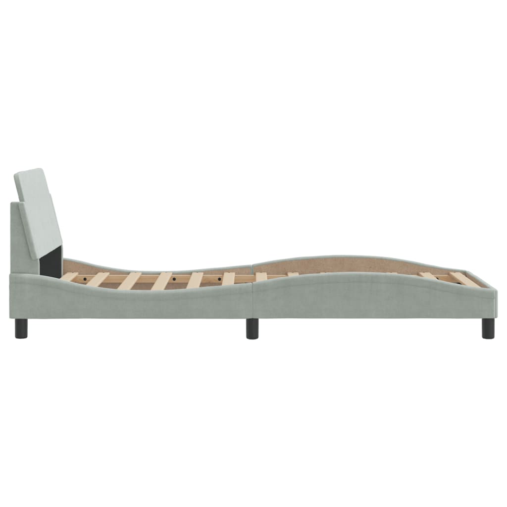 Giroletto-Struttura Letto Dover Grigio Chiaro 90x200 cm Velluto