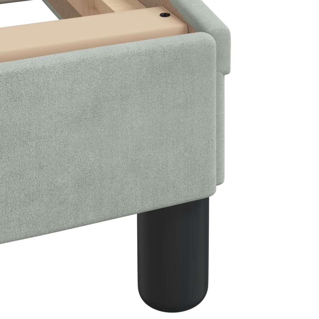 Giroletto-Struttura Letto Dover Grigio Chiaro 90x200 cm Velluto