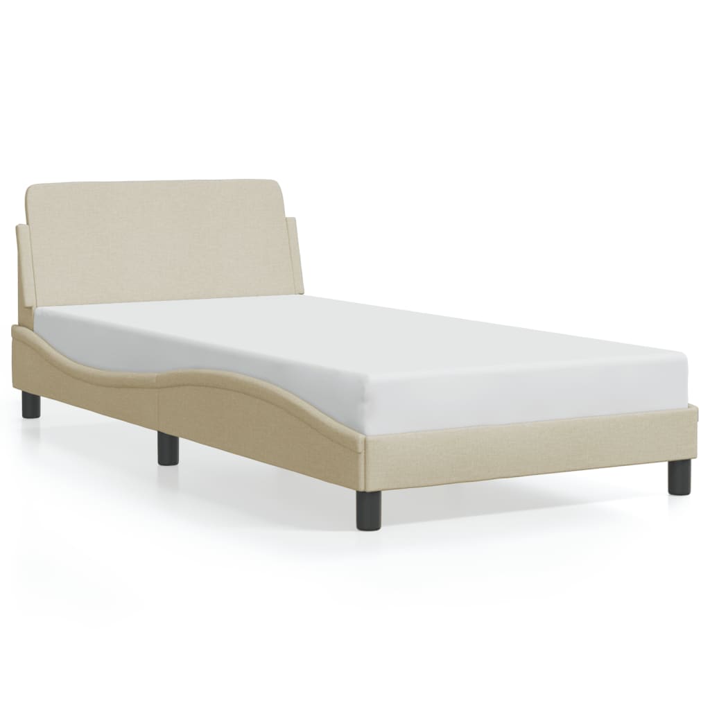 Giroletto-Struttura Letto Dover Crema 100x200 cm in Tessuto