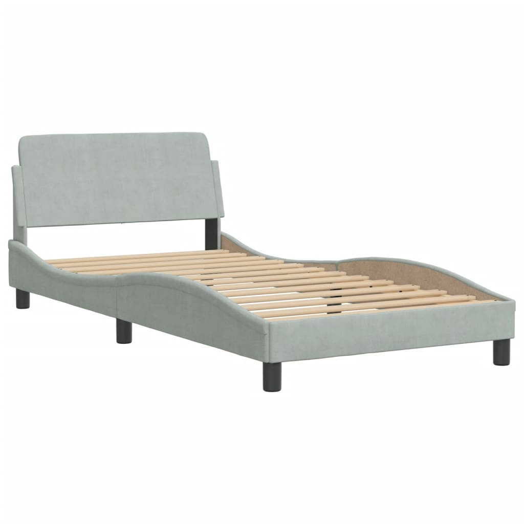 Giroletto-Struttura Letto Dover Grigio Chiaro 100x200 cm Velluto