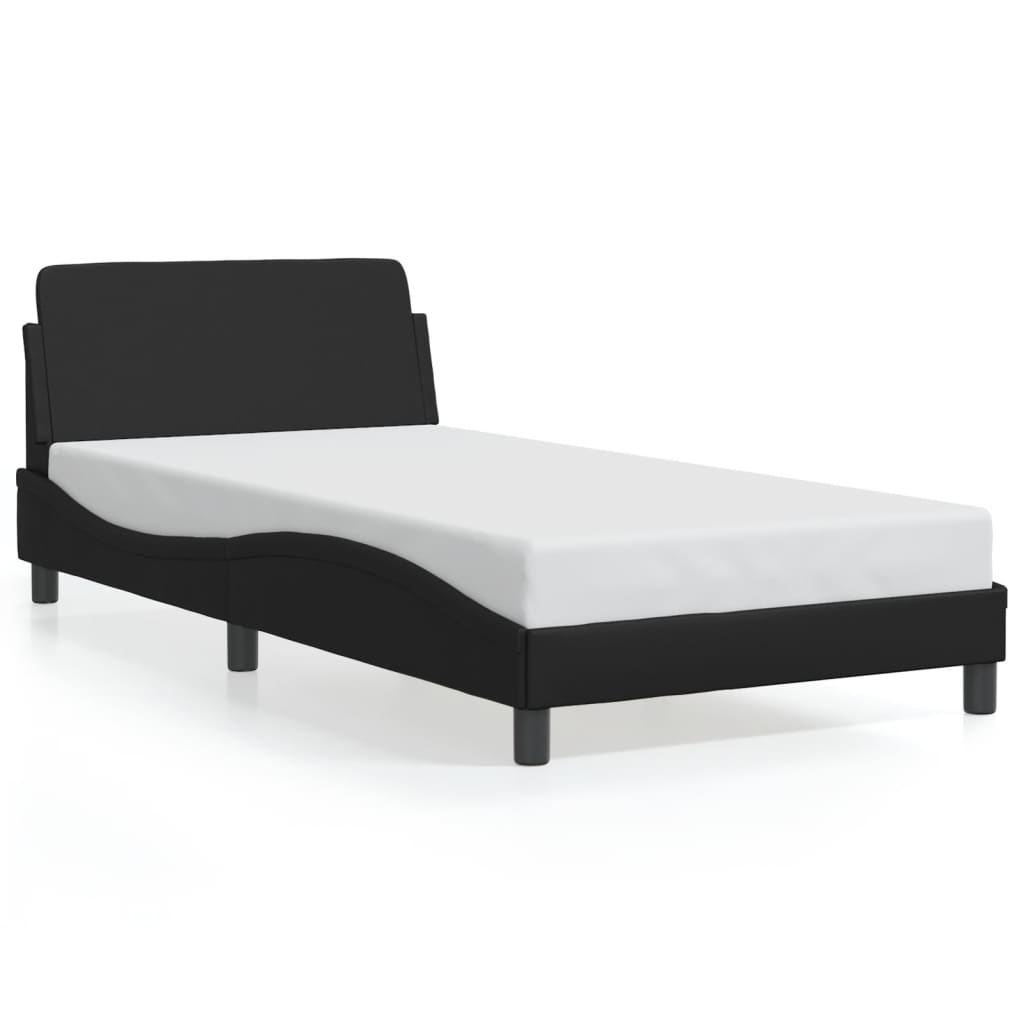 Giroletto-Struttura Letto Dover Nero 100x200 cm in Similpelle