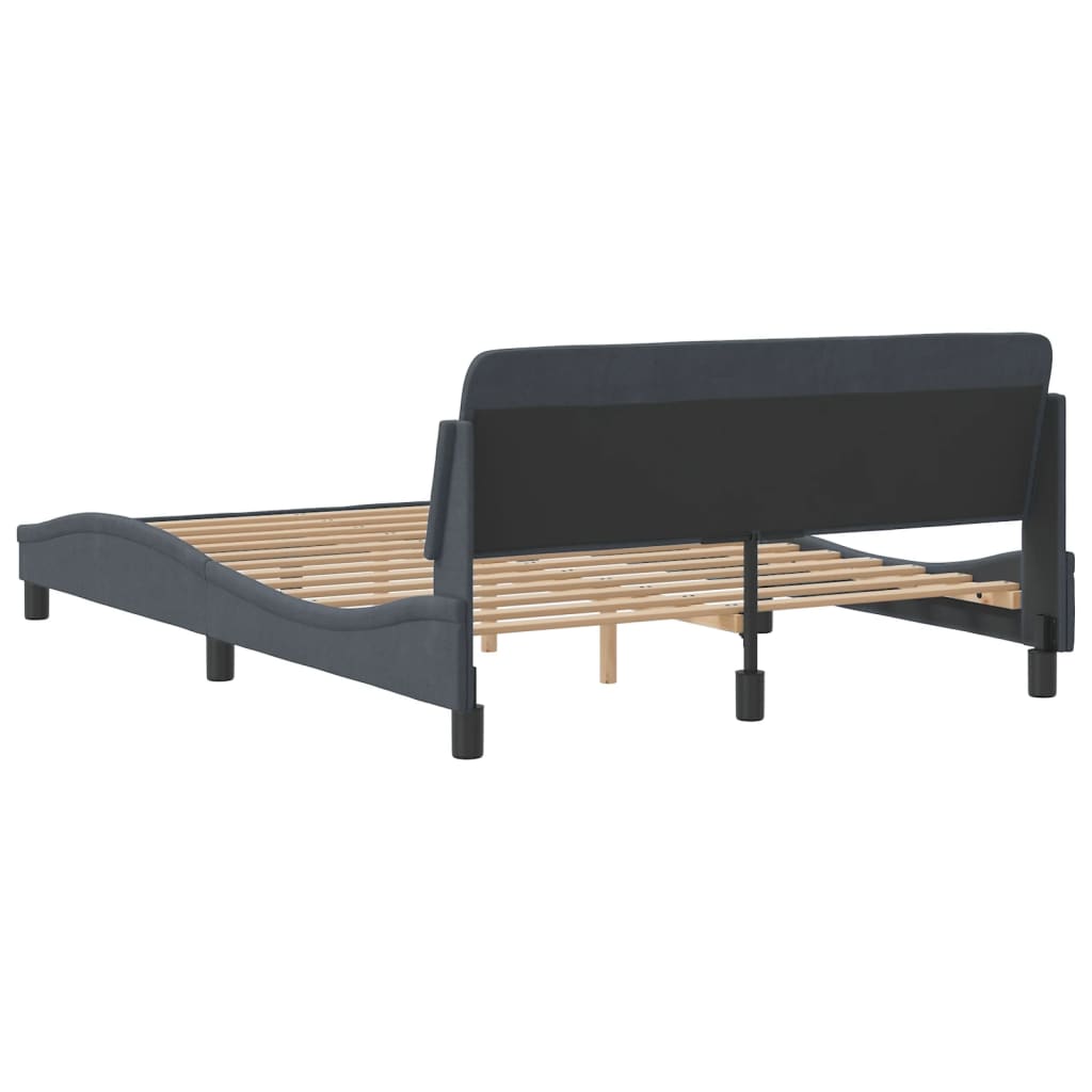 Giroletto-Struttura Letto Dover Grigio Scuro 120x200 cm Velluto