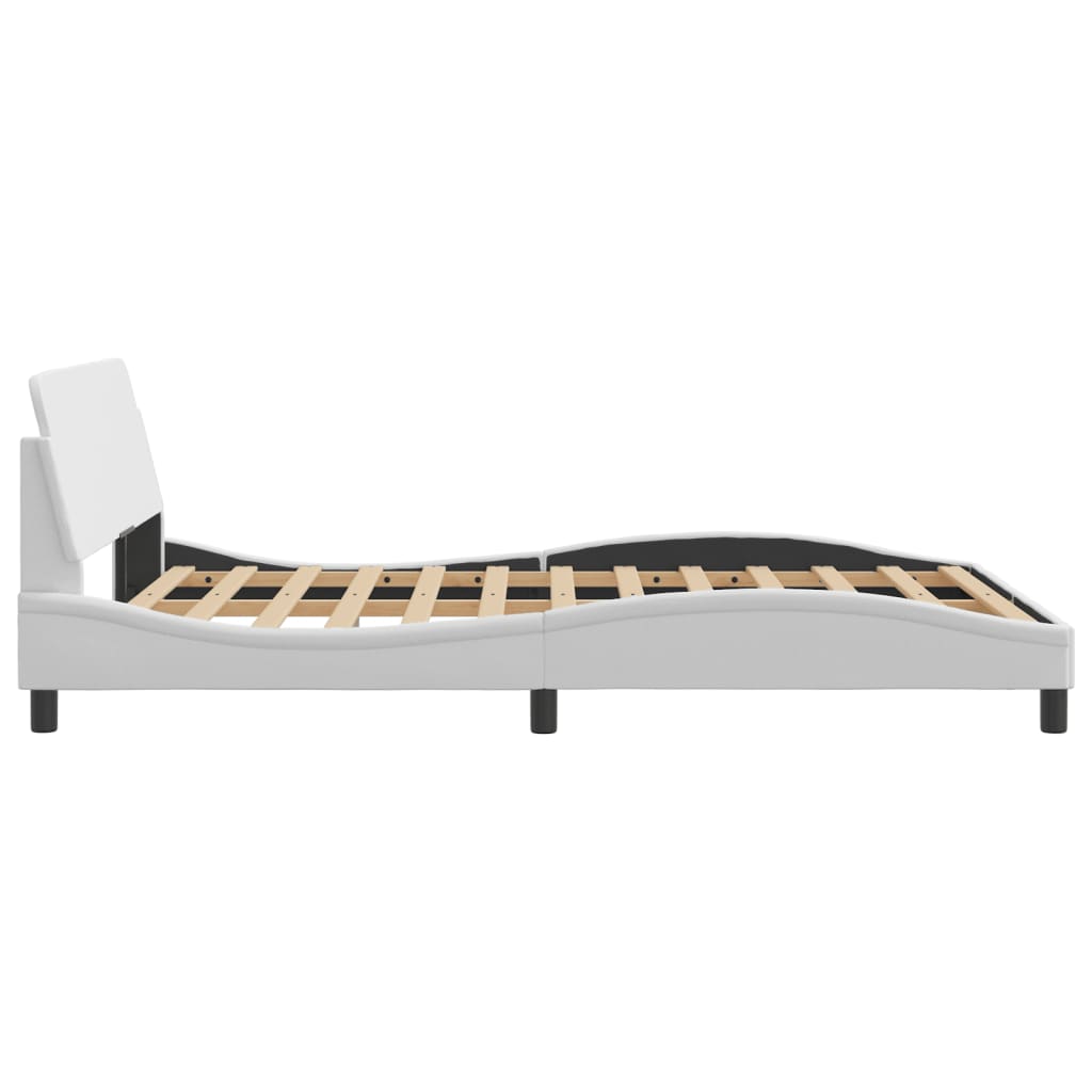 Giroletto-Struttura Letto Dover Bianco 140x190 cm in Similpelle