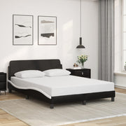 Giroletto-Struttura Letto Dover Nero e Bianco 140x190 cm in Similpelle