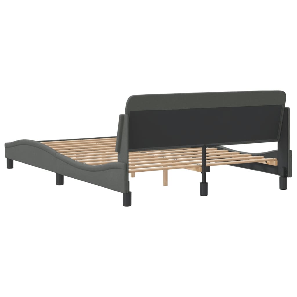 Giroletto-Struttura Letto Dover Grigio Scuro 140x200 cm Tessuto