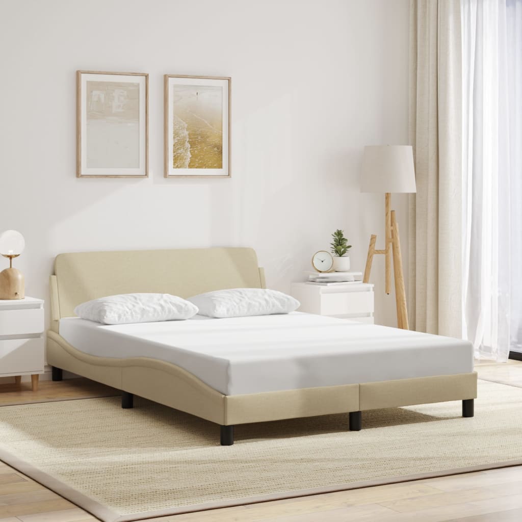 Giroletto-Struttura Letto Dover Crema 140x200 cm in Tessuto
