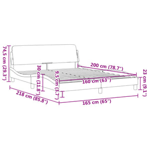 Giroletto Dover Grigio Scuro 160x200 cm Velluto 373213
